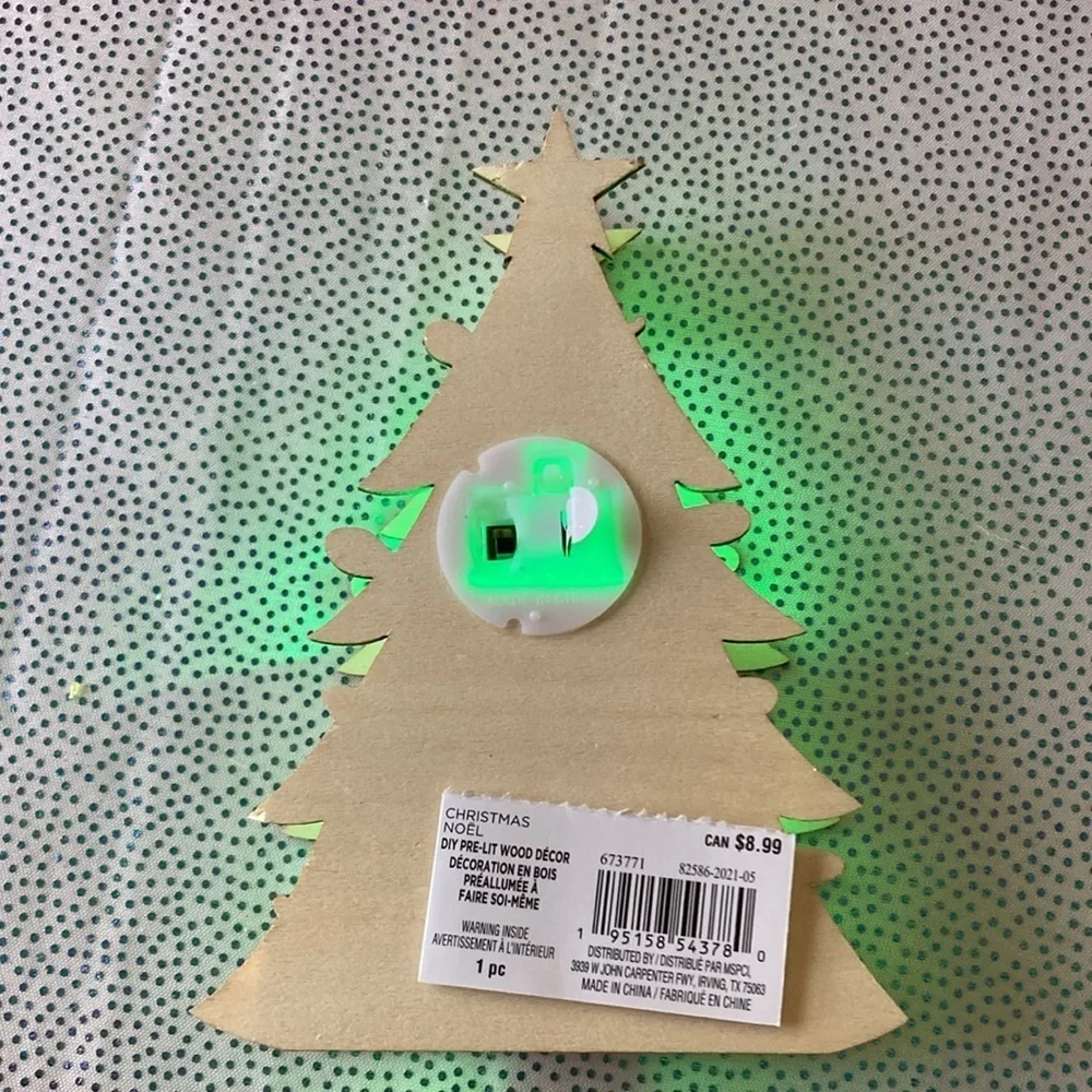 Christmas diy pre lit wood decor see pictures please with green light